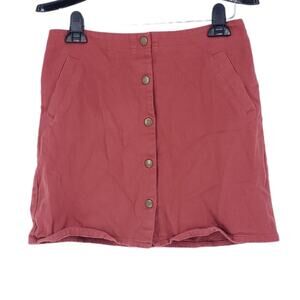 Miami Snap Front Burnt Orange Mini Skirt Size M Urban Streetwear Festival Boho